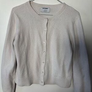 Old Navy Women's White Cottage Core Feminine Cozy Cardigan